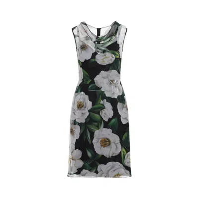 DOLCE & GABBANA DOLCE & GABBANA FLORAL-PRINT MIDI SHEATH DRESS CLOTHING