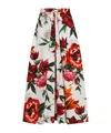 Dolce & Gabbana Multicolor Midi Skirt With All-over Floral Print And Rear Zip Closure In Cotton Woman