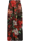Dolce & Gabbana Dolce&gabbana Chiffon Silk Skirt With Rose Print In Black