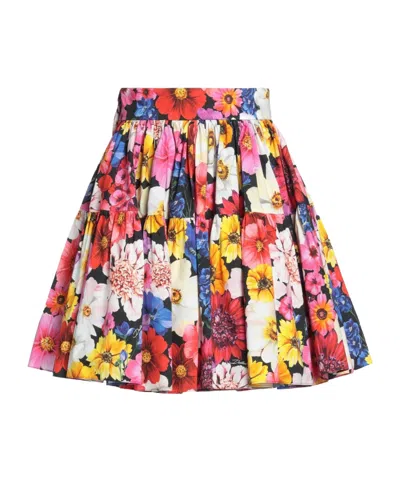 Dolce & Gabbana Floral Print Midi Skirt In Multi