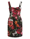 Dolce & Gabbana Multicolor Flower Cotton Midi Dress