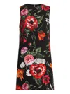 Dolce & Gabbana Floral-print Mini Dress Clothing In Black