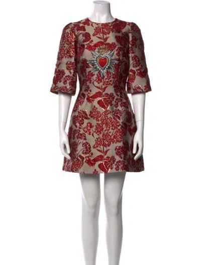 Pre-owned Dolce & Gabbana Floral Print Mini Dress