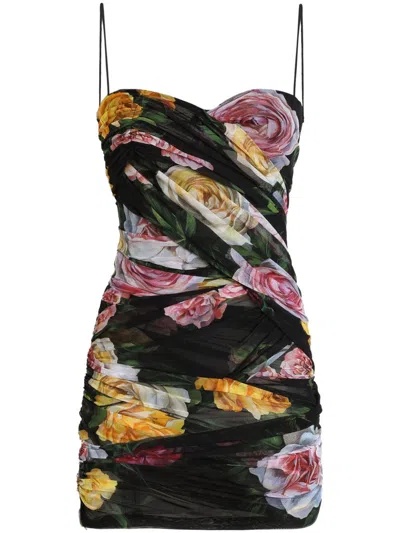 DOLCE & GABBANA FLORAL-PRINT MINI DRESS