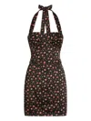 Dolce & Gabbana Floral-print Mini Dress In Black