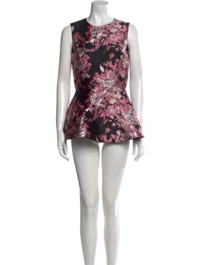 Pre-owned Dolce & Gabbana Floral Print Mini Dress In Black