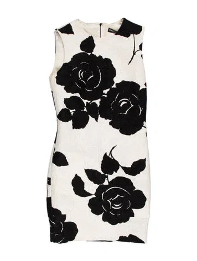 Pre-owned Dolce & Gabbana Floral Print Mini Dress In Black