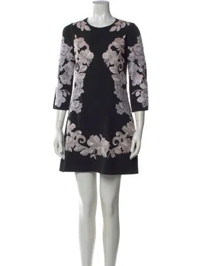 Pre-owned Dolce & Gabbana Floral Print Mini Dress In Black