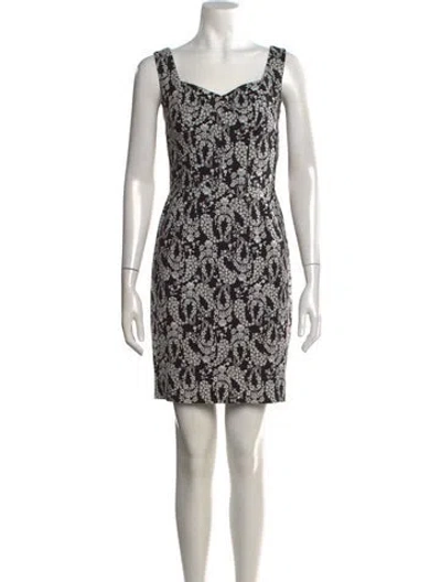 Pre-owned Dolce & Gabbana Floral Print Mini Dress In Black