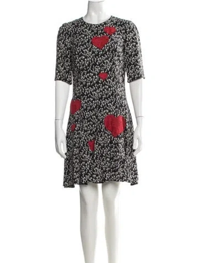 Pre-owned Dolce & Gabbana Floral Print Mini Dress In Black