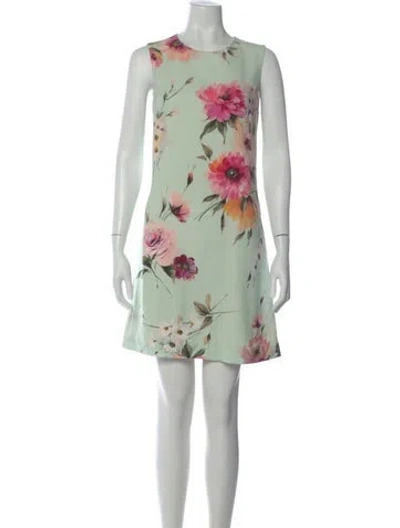 Pre-owned Dolce & Gabbana Floral Print Mini Dress In Green