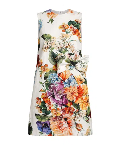 DOLCE & GABBANA DOLCE  GABBANA FLOWER BOUQUET-PRINTED SLEEVELESS DRESS