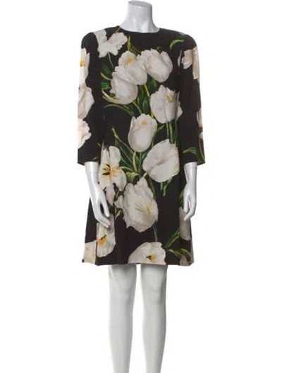 Pre-owned Dolce & Gabbana Floral Print Mini Dress In Multi