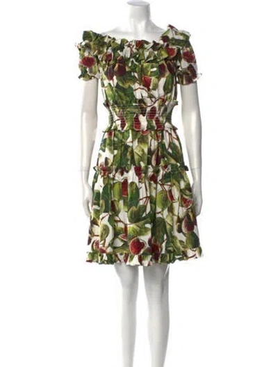 Pre-owned Dolce & Gabbana Floral Print Mini Dress In Multi
