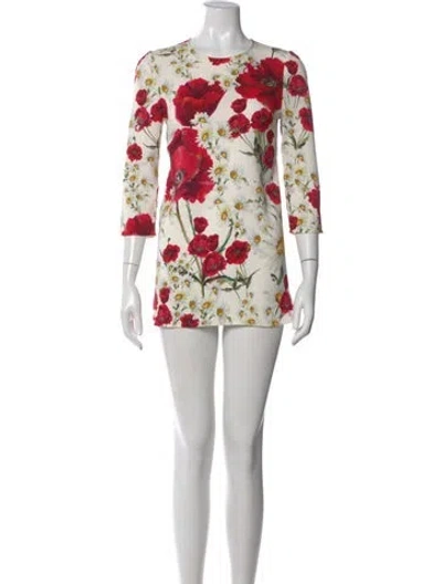 Pre-owned Dolce & Gabbana Floral Print Mini Dress In Multi