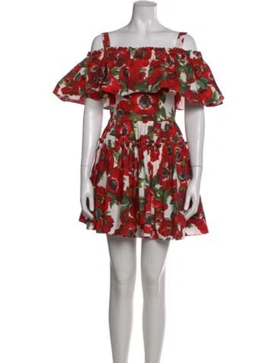 Pre-owned Dolce & Gabbana Floral Print Mini Dress In Multi