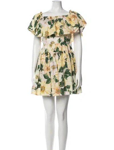 Pre-owned Dolce & Gabbana Floral Print Mini Dress In Multi