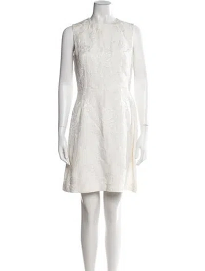 Pre-owned Dolce & Gabbana Floral Print Mini Dress In Neutral