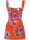 Dolce & Gabbana Floral-print Mini Dress In Red