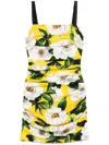 Dolce & Gabbana Floral-print Mini Dress In White
