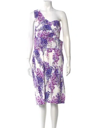 Pre-owned Dolce & Gabbana Floral Print Mini Dress In White