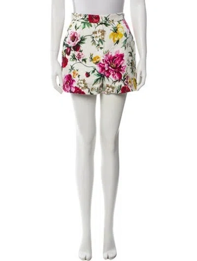 Pre-owned Dolce & Gabbana Floral Print Mini Shorts