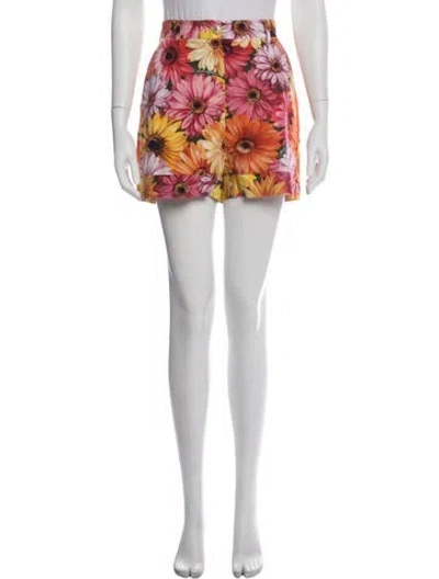 Pre-owned Dolce & Gabbana Floral Print Mini Shorts In Multi