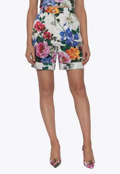 Dolce & Gabbana Floral Print Mini Shorts In Multicolor