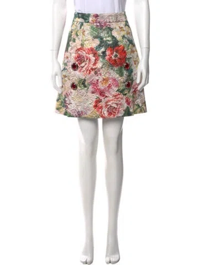 Pre-owned Dolce & Gabbana Floral Print Mini Skirt