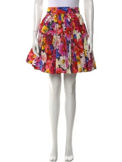 Pre-owned Dolce & Gabbana Floral Print Mini Skirt In Black