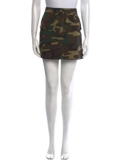 Pre-owned Dolce & Gabbana Floral Print Mini Skirt In Green