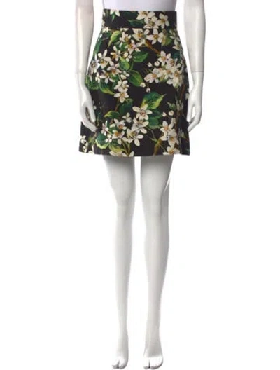 Pre-owned Dolce & Gabbana Floral Print Mini Skirt In Multi