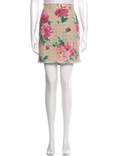 Pre-owned Dolce & Gabbana Floral Print Mini Skirt In Multi