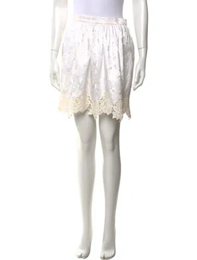 Pre-owned Dolce & Gabbana Floral Print Mini Skirt In Neutral