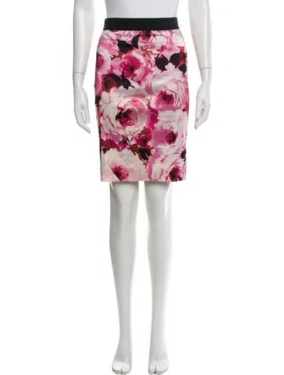 Pre-owned Dolce & Gabbana Floral Print Mini Skirt In Pink