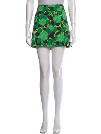 Pre-owned Dolce & Gabbana Floral Print Mini Skirt In Pink