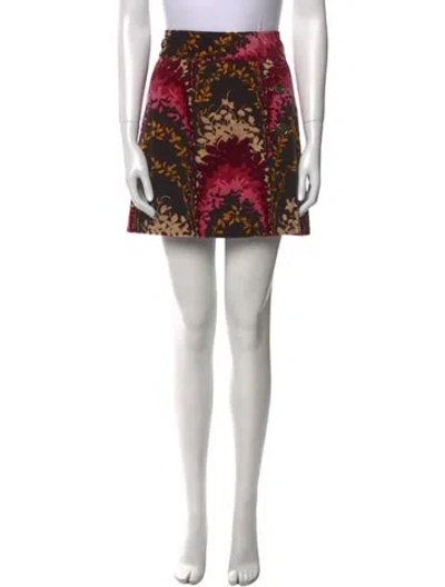 Pre-owned Dolce & Gabbana Floral Print Mini Skirt In Purple