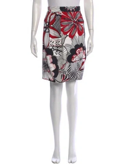 Pre-owned Dolce & Gabbana Floral Print Mini Skirt In Red