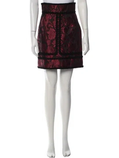 Pre-owned Dolce & Gabbana Floral Print Mini Skirt W/ Tags In Black