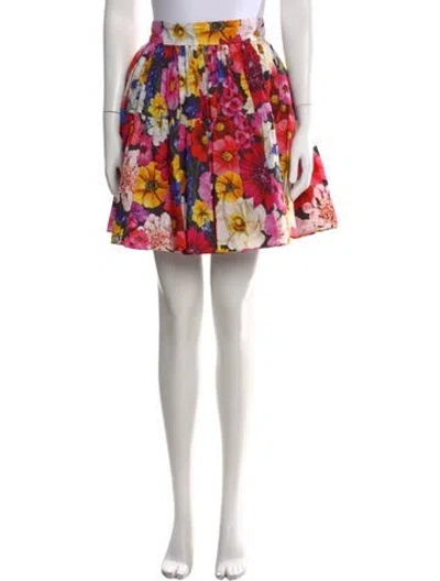 Pre-owned Dolce & Gabbana Floral Print Mini Skirt W/ Tags In Pink