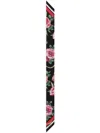 Dolce & Gabbana Floral Pattern Silk Twill Headscarf In Black
