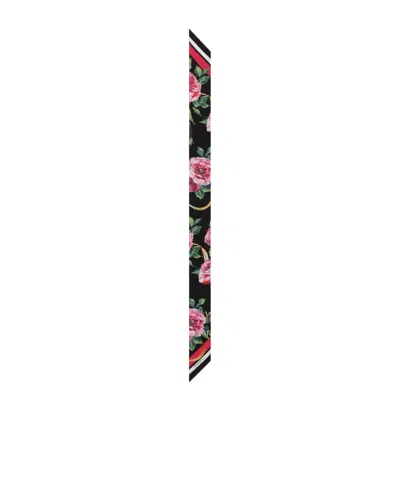 Dolce & Gabbana Floral-print Neckerchief In Black