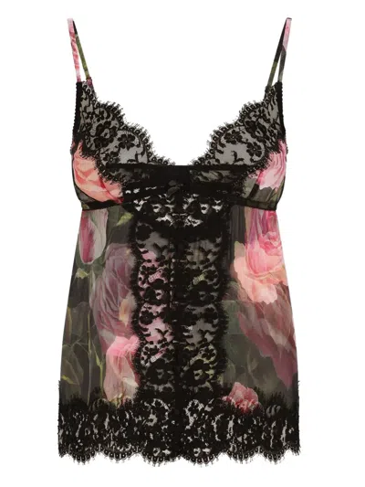 Dolce & Gabbana Floral-print Nightdress In Pink