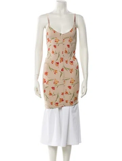 Pre-owned Dolce & Gabbana Floral Print Nightgown In Neutral