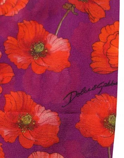 Dolce & Gabbana Floral Print Nylon Leggings In Purple