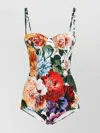 Dolce & Gabbana Floral Print Padded Swimsuit With Adjustable Straps In Multi