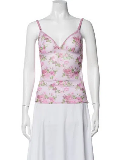 Pre-owned Dolce & Gabbana Floral Print Pajamas In Pink