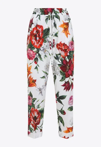 DOLCE & GABBANA FLORAL PRINT PANTS