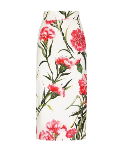 Dolce & Gabbana Floral-print Pencil Skirt In Multicolor