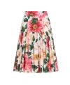 Dolce & Gabbana Floral-print Pleated Skirt In Multicolor